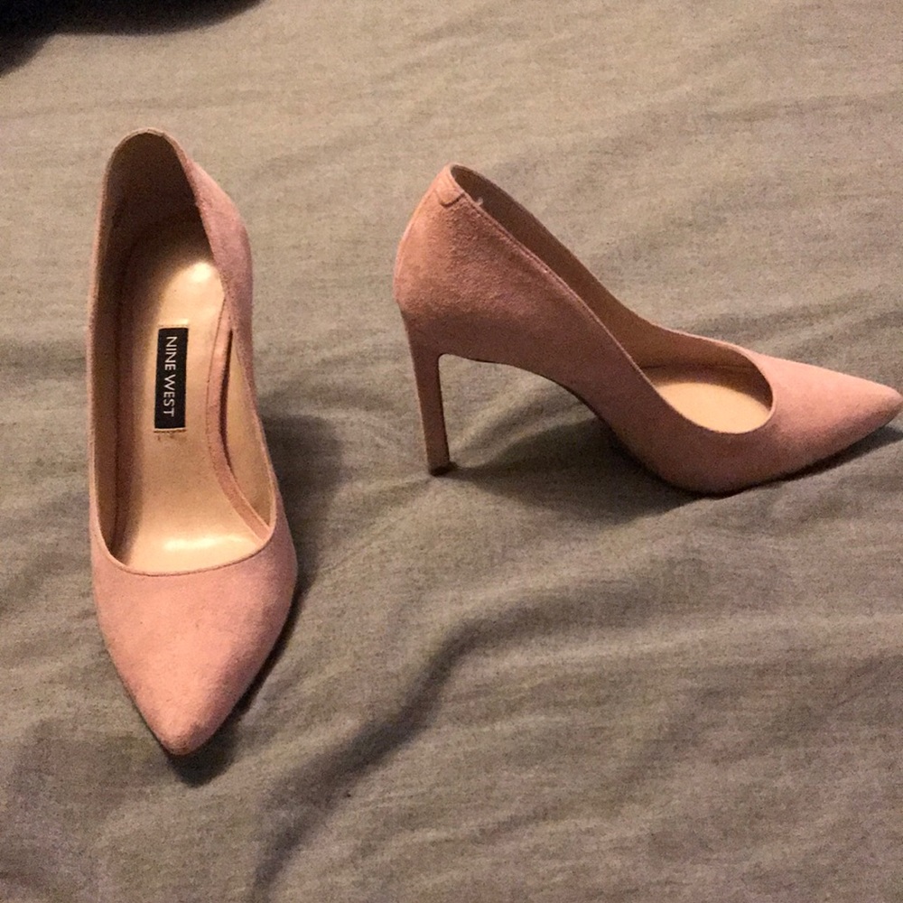 Blush Suede Nine West Heels